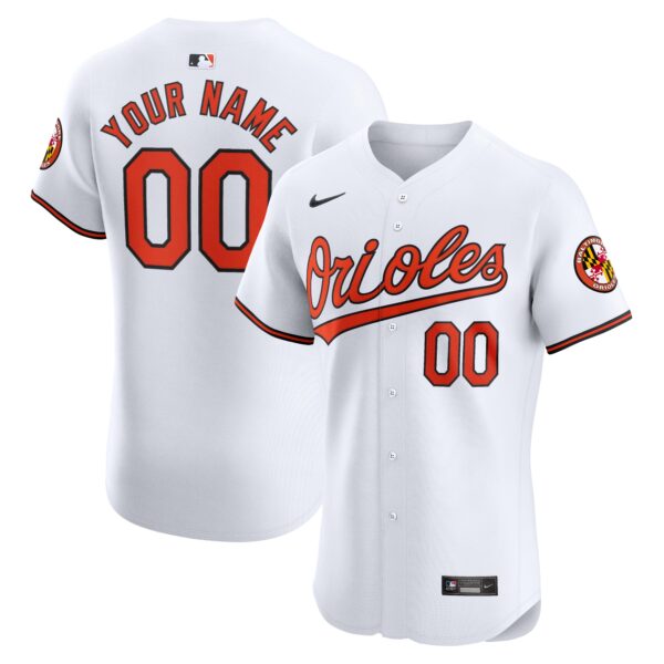 Baltimore Orioles Nike Home Elite Custom Jersey  White