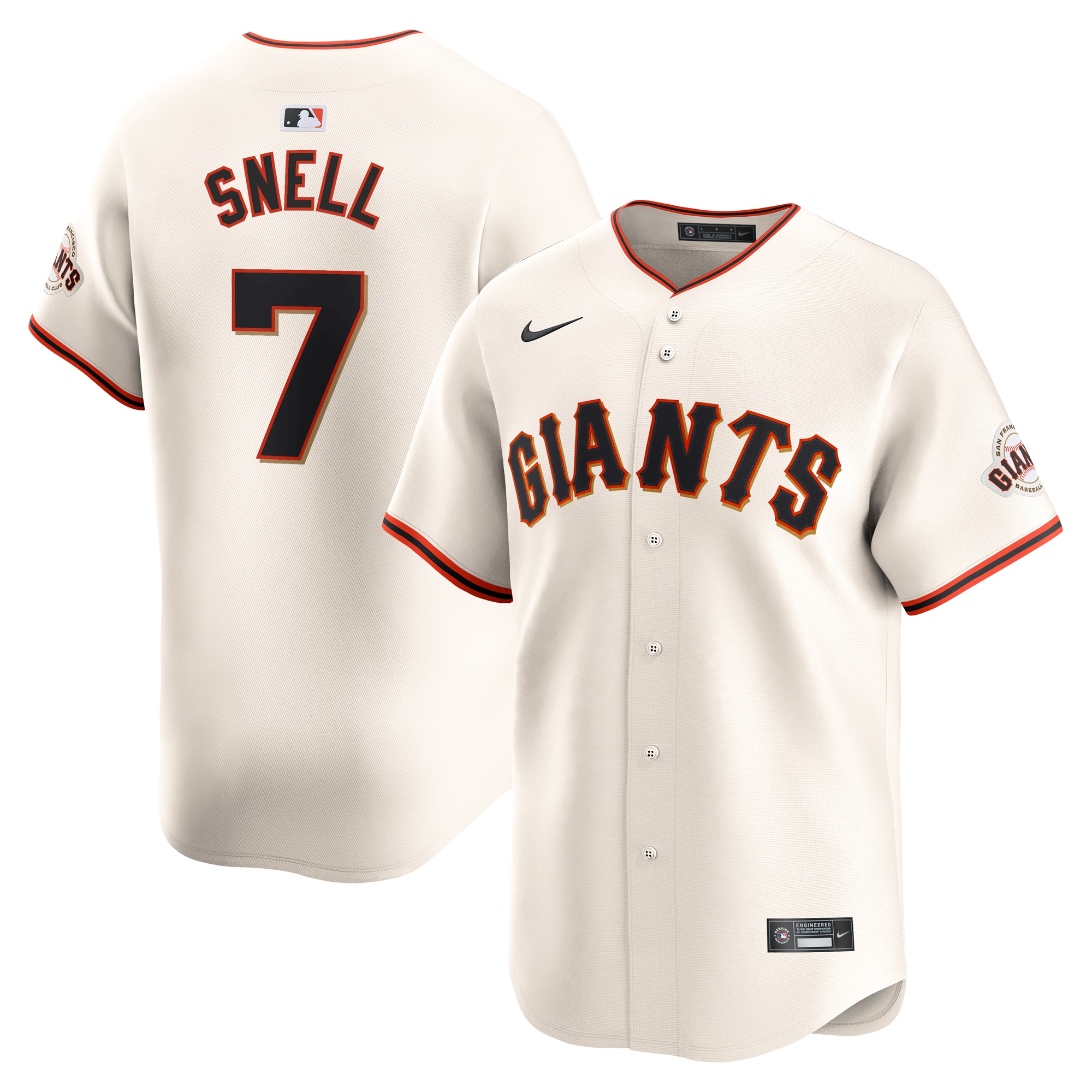 Blake Snell San Francisco Giants Nike Home Limited Jersey  Cream