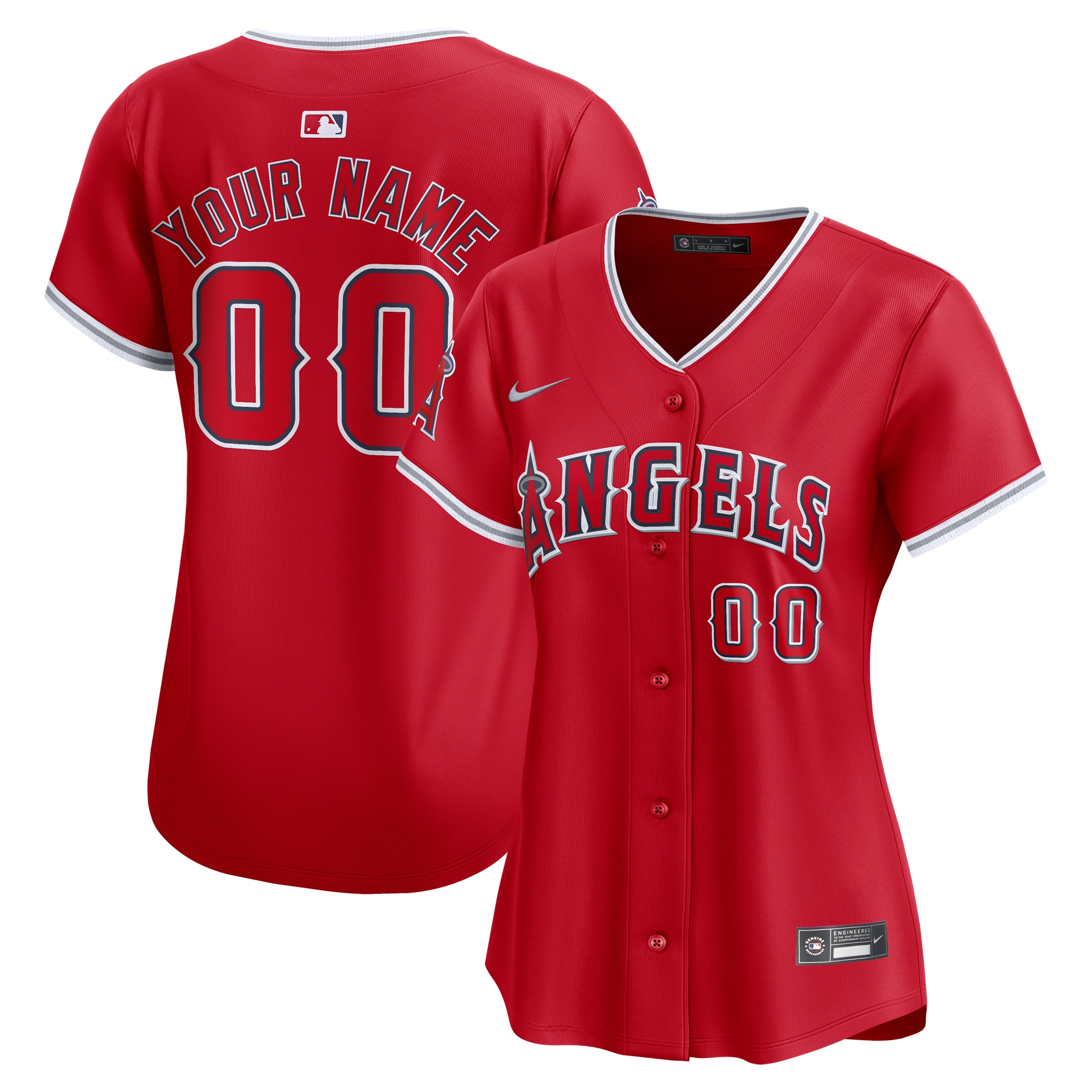 Los Angeles Angels Nike Women's  Alternate Limited Custom Jerseynbsp– Red