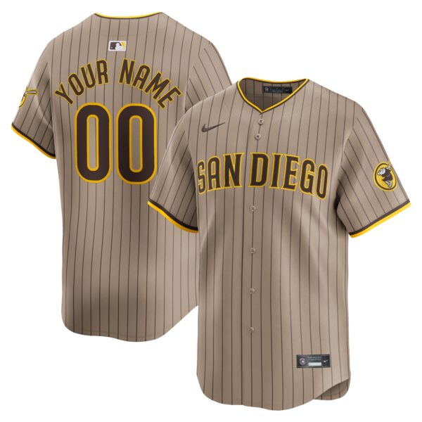 San Diego Padres Nike  Alternate Limited Custom Jerseynbsp– Khaki