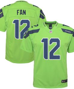 12s Seattle Seahawks  Youth Game Jersey  Neon Green