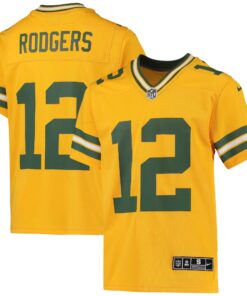 Aaron Rodgers Green Bay Packers  Youth Inverted Team Game Jersey  Gold