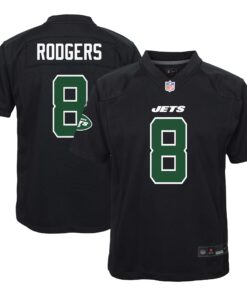 Aaron Rodgers New York Jets  Youth Game Fashion Jersey  Black 1
