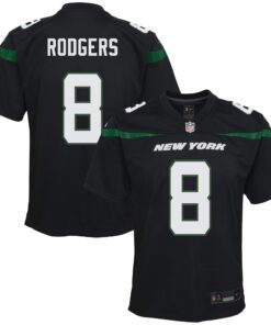 Aaron Rodgers New York Jets  Youth Game Jersey  Black