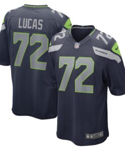 Abraham Lucas Seattle Seahawks  Game Player Jersey  College Navy 1