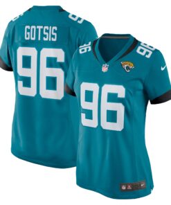 Adam Gotsis Jacksonville Jaguars  Women_s Game Jersey  Teal