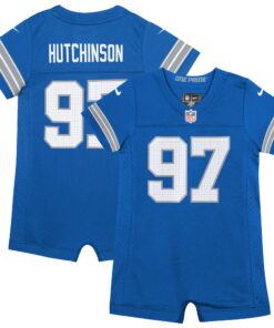 Aidan Hutchinson Detroit Lions  Newborn amp Infant Game Romper Jersey  Blue