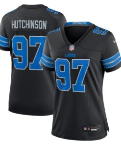 Aidan Hutchinson Detroit Lions  Women_s 2nd Alternate Game Jersey  Black