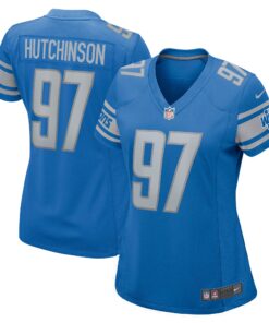 Aidan Hutchinson Detroit Lions  Women_s Game Jersey  Blue