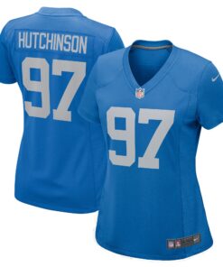 Aidan Hutchinson Detroit Lions  Women_s Player Jersey  Blue