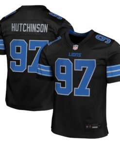 Aidan Hutchinson Detroit Lions  Youth Alternate Player Game Jersey  Black
