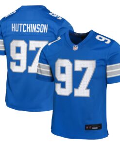Aidan Hutchinson Detroit Lions  Youth Team Player Game Jersey  Blue