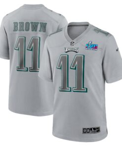 A.J. Brown Philadelphia Eagles  Super Bowl LVII Patch Atmosphere Fashion Game Jersey  Gray