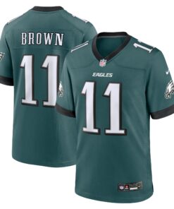 A.J. Brown Philadelphia Eagles  Team Game Jersey  Midnight Green