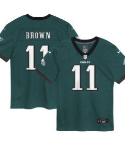 A.J. Brown Philadelphia Eagles  Toddler Game Jersey  Midnight Green