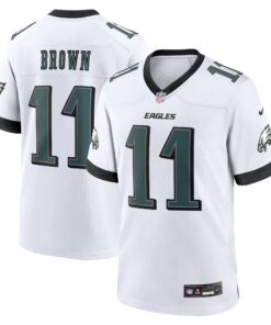 A.J. Brown Philadelphia Eagles  White Game Jersey  White