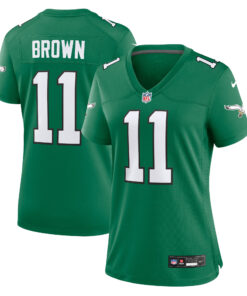 A.J. Brown Philadelphia Eagles  Women_s Player Jersey  Kelly Green