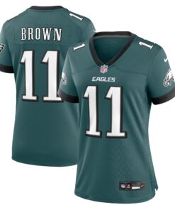 A.J. Brown Philadelphia Eagles  Women_s Team Game Jersey  Midnight Green