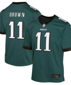 A.J. Brown Philadelphia Eagles  Youth Game Jersey  Midnight Green