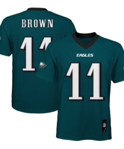 A.J. Brown Philadelphia Eagles Youth Replica Player Jersey  Midnight Green