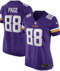 Alan Page Minnesota Vikings  Women_s Game Retired Player Jersey  Purple