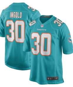 Alec Ingold Miami Dolphins  Game Player Jersey  Aqua