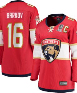 Aleksander Barkov Florida Panthers Fanatics Women_s Home 2024 Stanley Cup Champions Breakaway Player Jerseynbspâ€“ Red