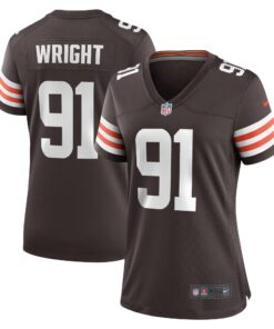 Alex Wright Cleveland Browns  Women_s Team Game Jersey   Brown
