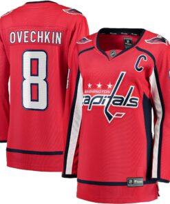 Alexander Ovechkin Washington Capitals Fanatics Women_s Captain Patch Home Breakaway Player Jersey  Red