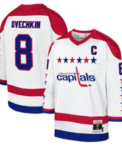 Alexander Ovechkin Washington Capitals Mitchell amp Ness Youth 201213 Blue Line Captain Patch Player Jersey  White