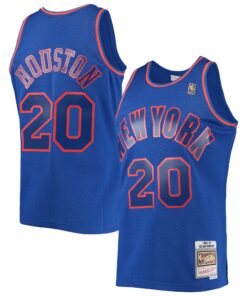 Allan Houston New York Knicks Mitchell &amp Ness 199697 Throwback Dark Swingman Jersey - Blue