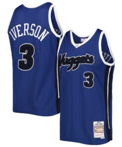 Allen Iverson Denver Nuggets Mitchell &amp Ness Hardwood Classics Off-Court Swingman Jersey - Blue