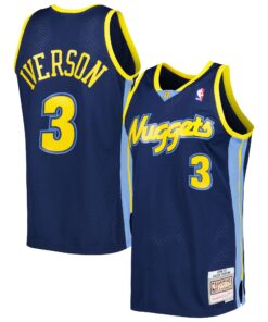 Allen Iverson Denver Nuggets Mitchell &amp Ness Hardwood Classics Swingman Jersey - Navy