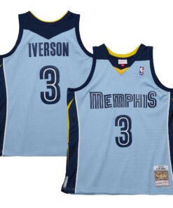 Allen Iverson Memphis Grizzlies Mitchell &amp Ness 200910 Hardwood Classics Swingman Jersey - Light Blue