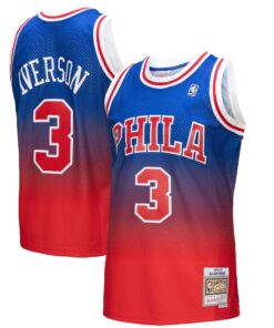 Allen Iverson Philadelphia 76ers Mitchell &amp Ness 199697 Hardwood Classics Fadeaway Swingman Player Jersey - RedRoyal