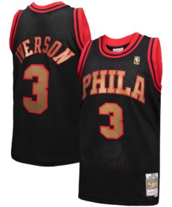 Allen Iverson Philadelphia 76ers Mitchell &amp Ness 199697 Hardwood Classics Reload 3.0 Swingman Jersey - Black