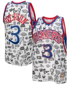 Allen Iverson Philadelphia 76ers Mitchell &amp Ness 199697 Swingman Jersey - White