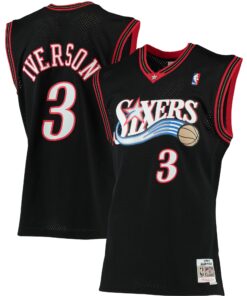 Allen Iverson Philadelphia 76ers Mitchell &amp Ness 200001 Big &amp Tall Hardwood Classics Swingman Jersey - Black