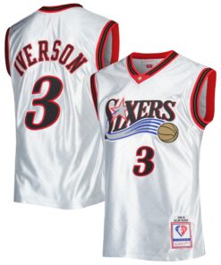 Allen Iverson Philadelphia 76ers Mitchell &amp Ness 200001 Hardwood Classics 75th Anniversary Swingman Jersey - Platinum