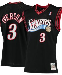 Allen Iverson Philadelphia 76ers Mitchell &amp Ness 200001 Hardwood Classics Swingman Jersey - Black