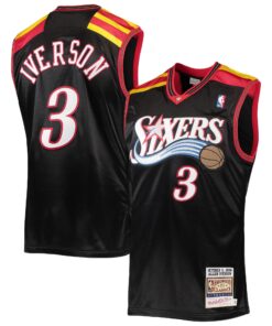Allen Iverson Philadelphia 76ers Mitchell &amp Ness 2006 Hardwood Classics Authentic Jersey - Black