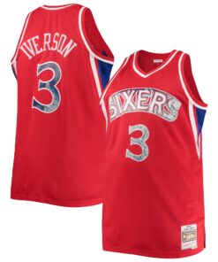 Allen Iverson Philadelphia 76ers Mitchell &amp Ness Big &amp Tall 199697 NBA 75th Anniversary Diamond Swingman Jersey - Red
