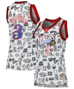 Allen Iverson Philadelphia 76ers Mitchell &amp Ness Women's 2000 Doodle Swingman Jersey - White