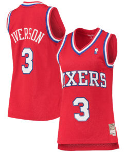Allen Iverson Philadelphia 76ers Mitchell &amp Ness Women's 200203 Hardwood Classics Swingman Jersey - Red
