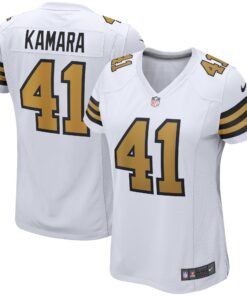 Alvin Kamara New Orleans Saints  Women_s Alternate Game Player Jersey  White