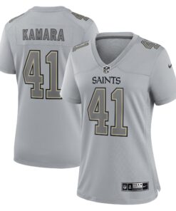 Alvin Kamara New Orleans Saints  Women_s Atmosphere Fashion Game Jersey  Gray