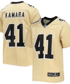 Alvin Kamara New Orleans Saints  Youth Inverted Team Game Jersey  Gold