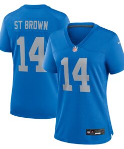 AmonRa St. Brown Detroit Lions  Women_s Alternate Game Jersey  Blue