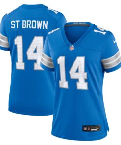 AmonRa St. Brown Detroit Lions  Women_s Team Game Jersey  Blue