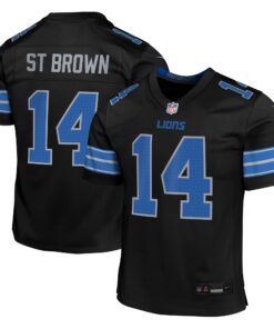 AmonRa St. Brown Detroit Lions  Youth Alternate Player Game Jersey  Black